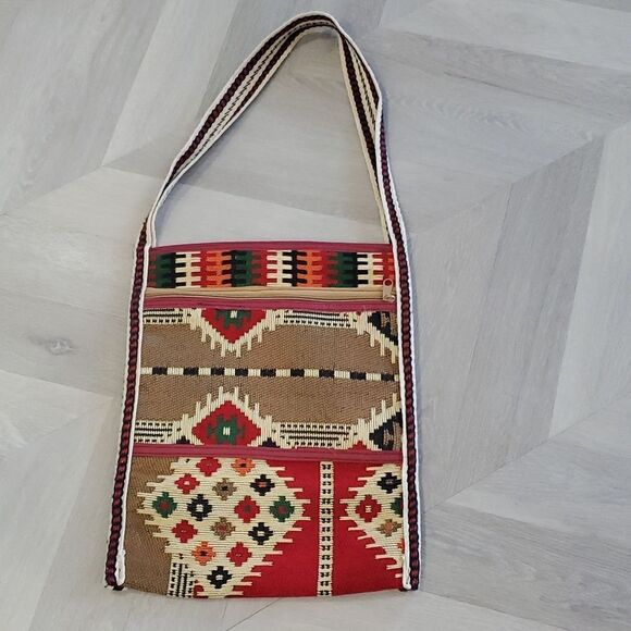 RunwayKloset Handbags - New Boho Aztec Southwestern Ethnic Weave Colorful Multicolor Large Shoulder Bag